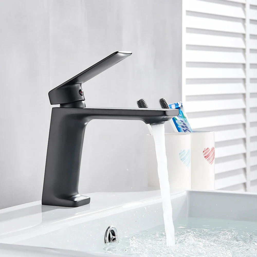 Afralia™ Chrome Basin Faucet Single Handle Hot Cold Mixer Tap Vintage Wash Sink