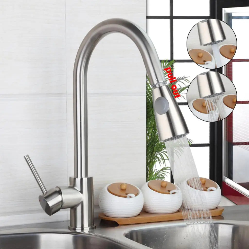 Afralia™ Swivel Kitchen Bathroom Faucet, Solid Brass in Black/Nickel/Chrome/Gold, 1 Handle Mixer