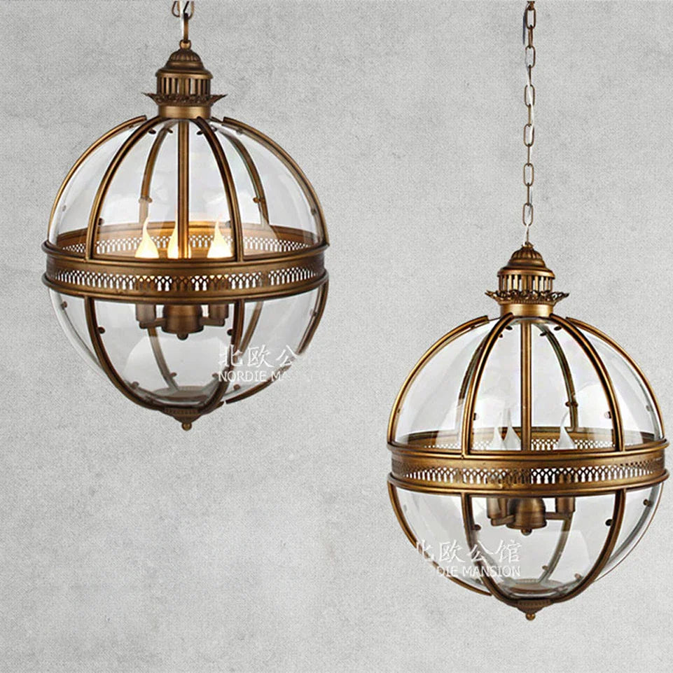 Afralia™ Bronze Black Glass Globe Chandelier for Foyer