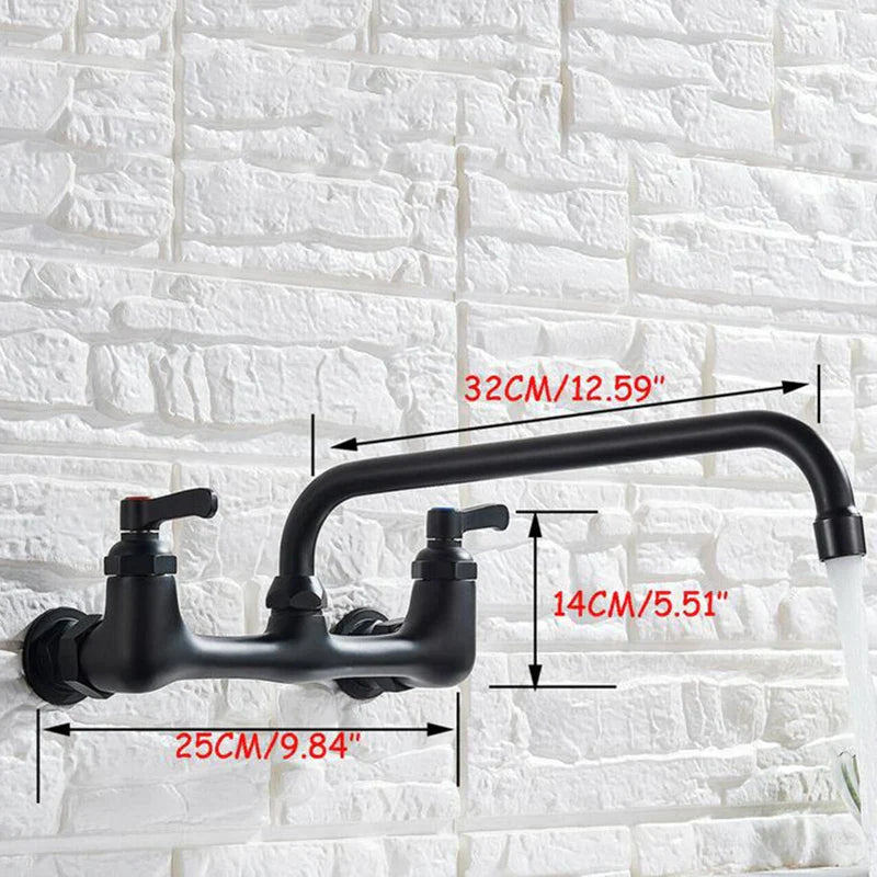 Afralia™ Brass Dual Handle Kitchen Faucet 360 Swivel Hot Cold Water Tap