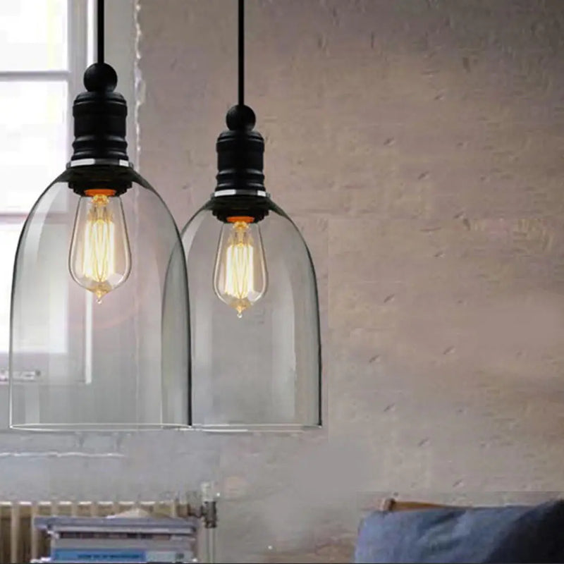 Afralia™ Vintage Glass Pendant Lamp in Retro Loft Industrial Style