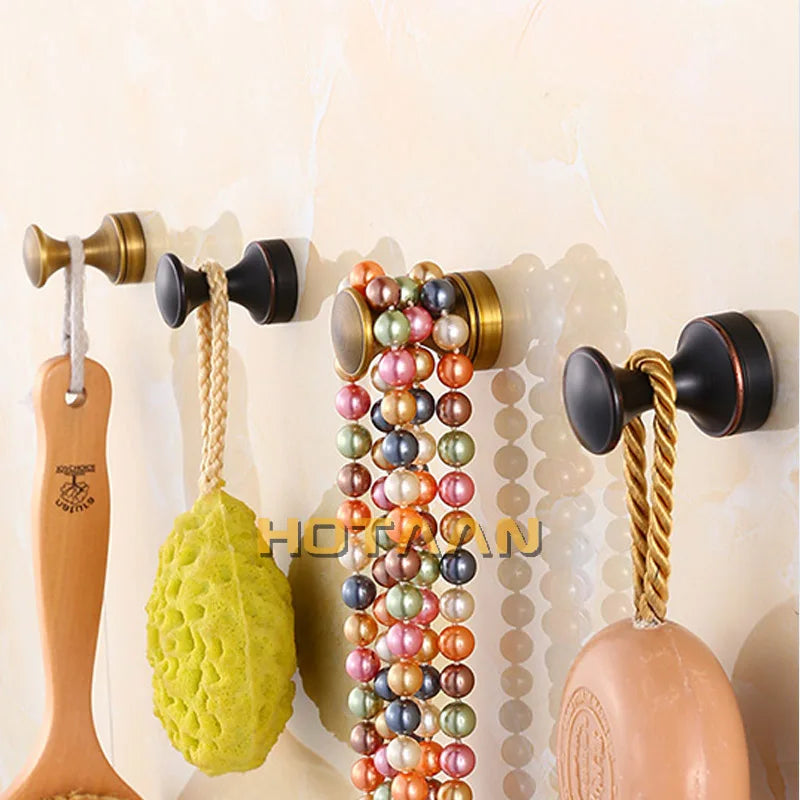 Afralia™ Antique Brass Wall Clothes Rack Hook, Bathroom Robe Hanger