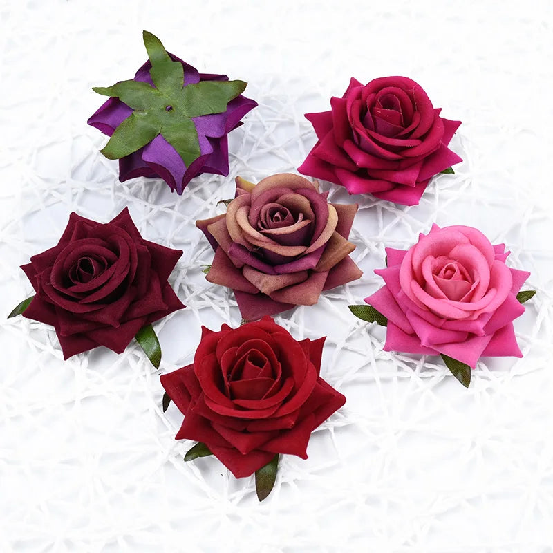 Afralia™ Flannel Roses Silk Flowers Wall Decor for Home Wedding DIY Bride Bouquets