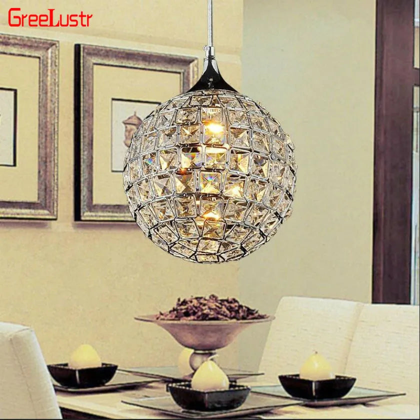 Nordic Crystal Ball LED Pendant by Afralia™: Elegant Lighting for Living Room, Bedroom & Loft