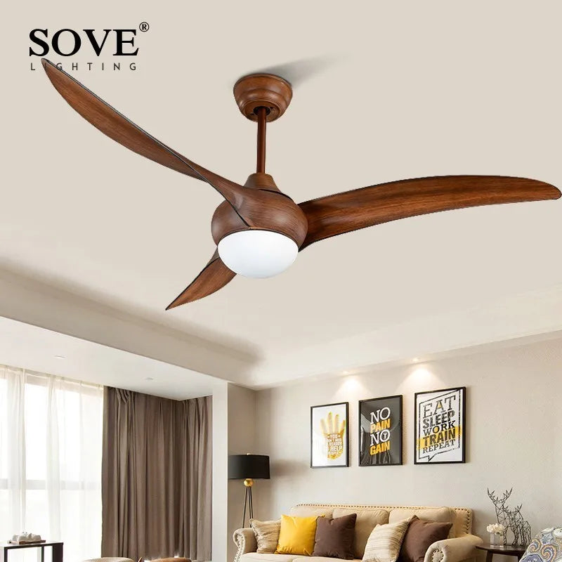 Afralia™ 52" LED Village Ceiling Fan with Lights & Remote Control