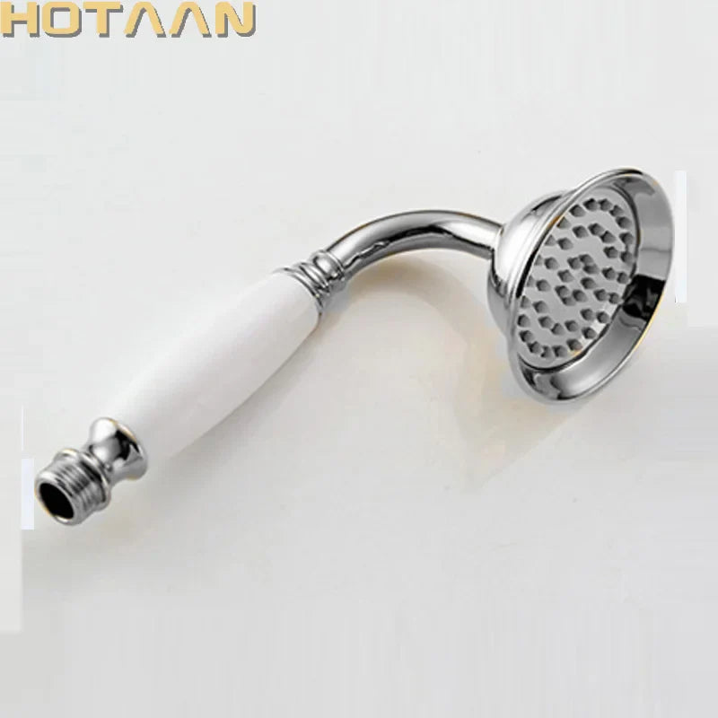 Afralia™ Solid Copper Chrome Plated Luxury Handheld Shower Head with Ceramic