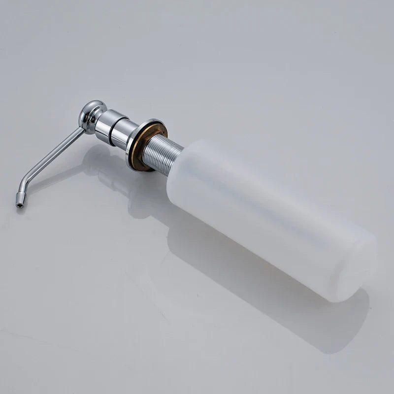 Afralia™ Chrome Polished Kitchen Soap Dispenser 220ML - Brass Liquid Dispenser