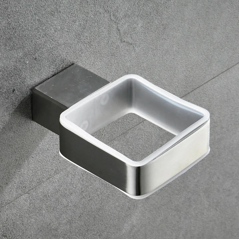 Afralia™ Stainless Steel & Ceramic Bathroom Cup Holder