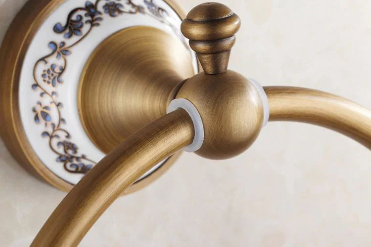 Afralia™ Antique Bronze Towel Ring – Solid Brass Wall Mounted Holder for Bathroom