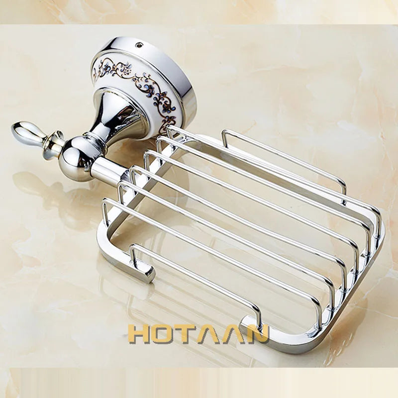 Afralia™ Brass Gold Soap Dish with Ceramic Holder - Wall Mounted Bathroom Accessory