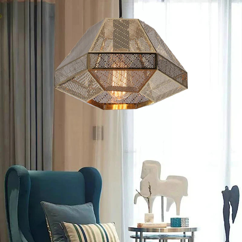 Afralia™ LED Pyramid Pendant Lamp: Modern Diamond Drop Light for Bedroom & Restaurant