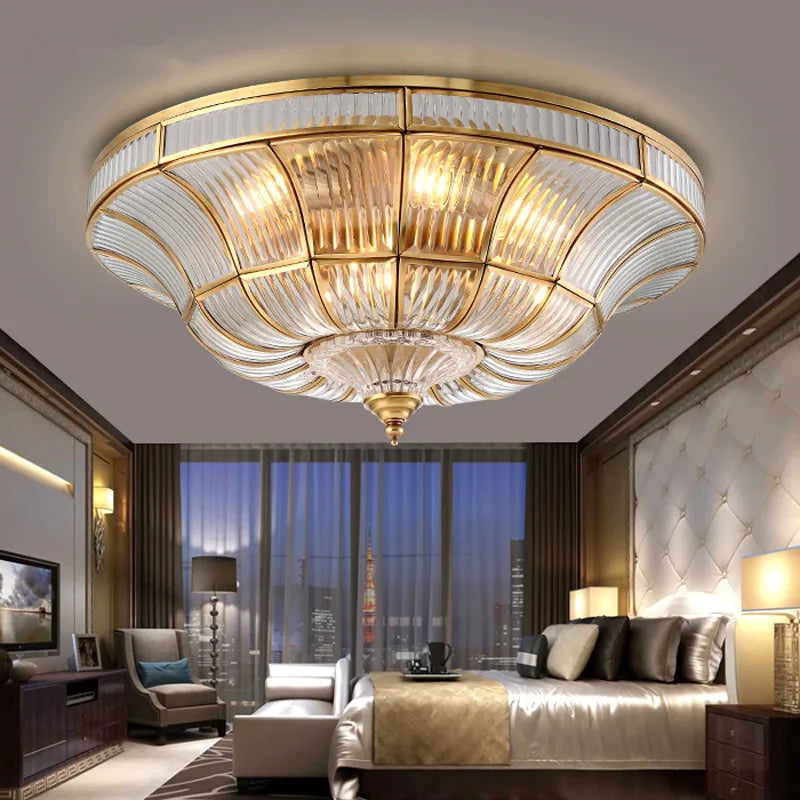 Afralia™ Handcrafted Copper Ceiling Light for Bedroom and Living Room