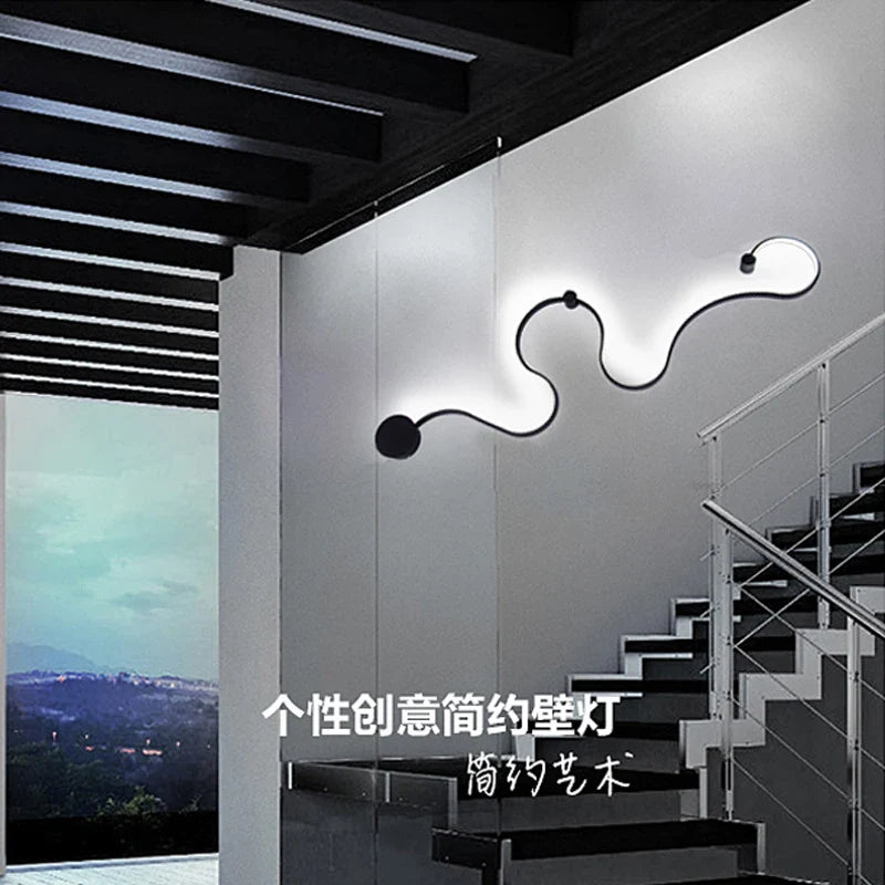 Afralia™ Wave Design LED Chandelier for Dining Room and Living Room Lighting