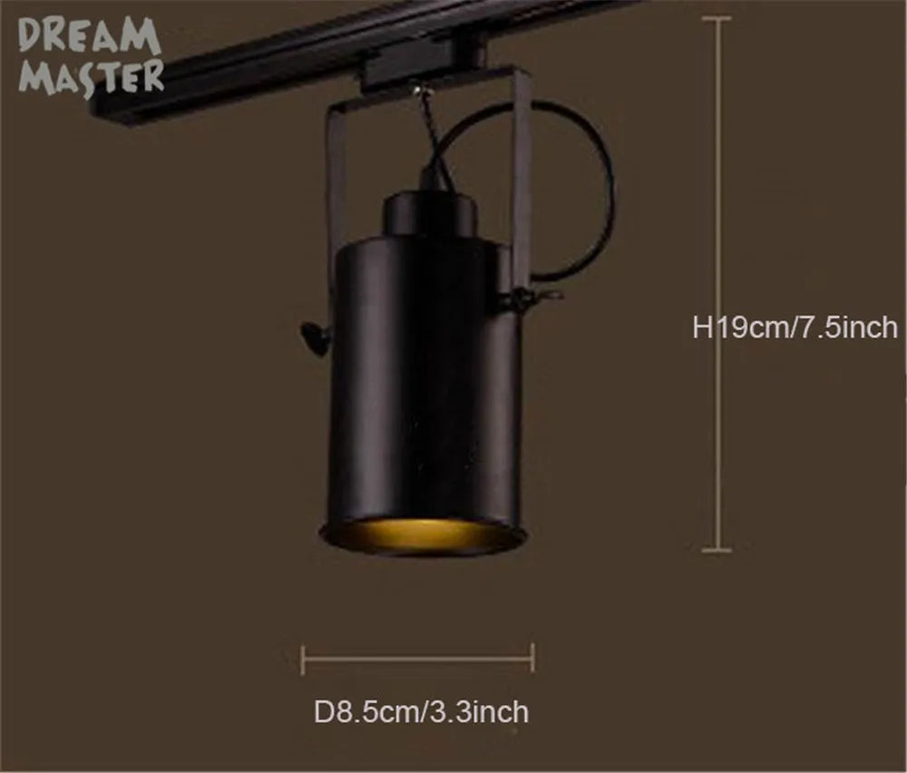 Afralia™ Vintage Black Track Spotlights for Clothing Store Ceiling Lighting