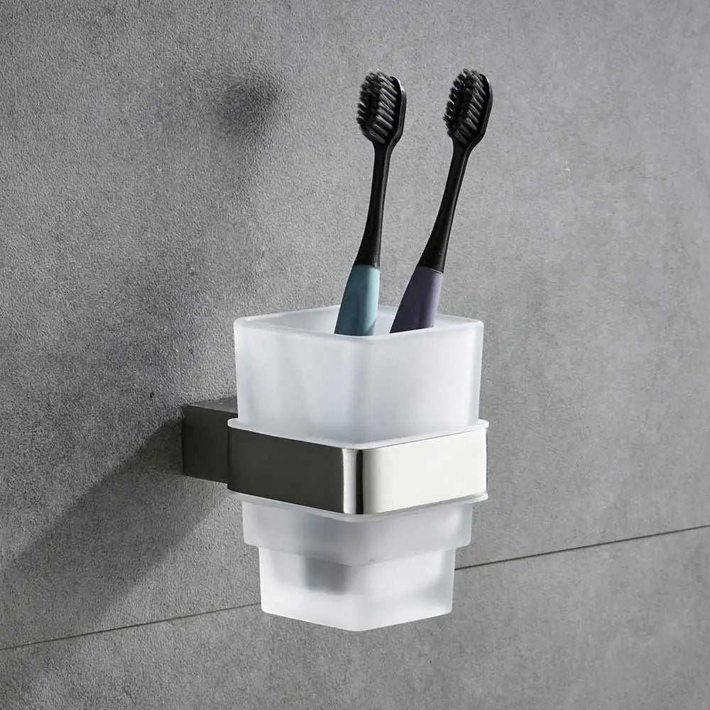 Afralia™ Brushed Nickel Stainless Steel Bathroom Hardware Set - 4-Piece Accessory Kit