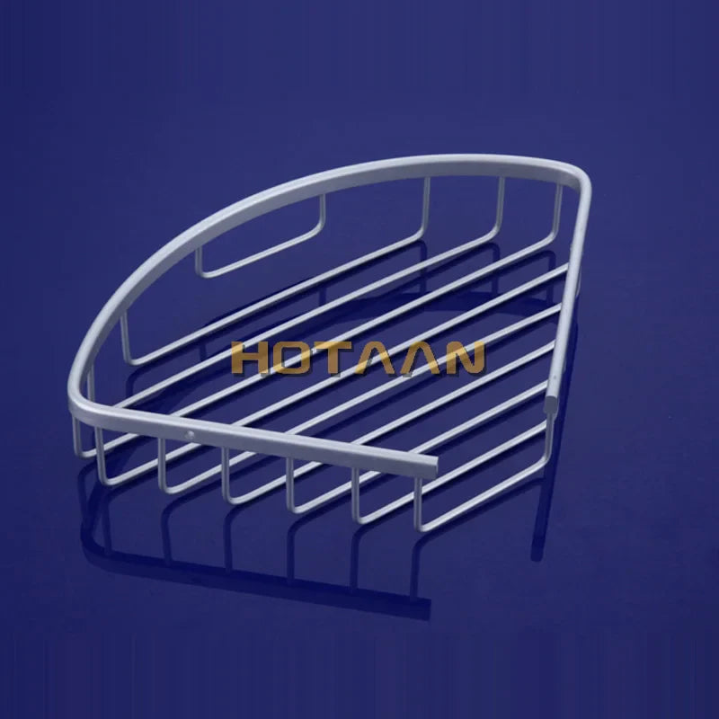 Afralia™ Aluminium Double Shelf Kitchen and Bathroom Corner Basket Angel Rack