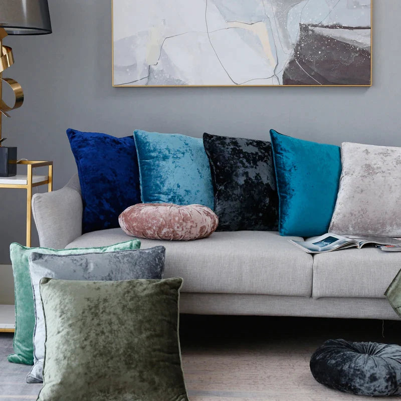 Afralia™ Plush Fringed Pillow Covers for Home Decor 50x50cm - Soft Solid Colors