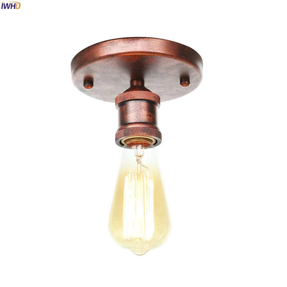 Afralia™ Retro Industrial Ceiling Light Fixture Kitchen Porch Loft LED Luminaire
