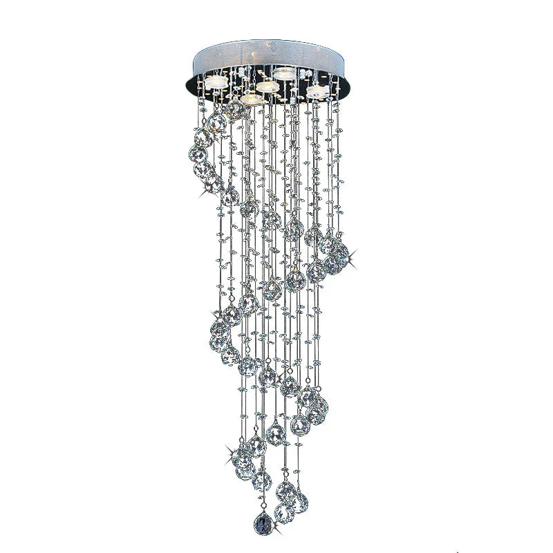 Afralia™ LED Crystal Spiral Chandelier for Living Room Foyer Bedroom Hall Lighting