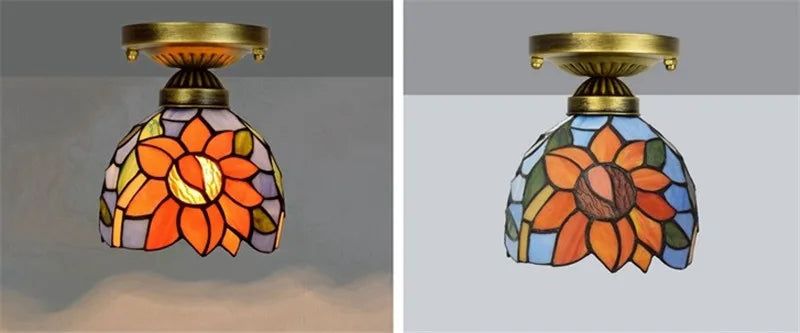 Afralia™ Vintage Mediterranean Ceiling Light LED e27 Balcony Lamp Lighting