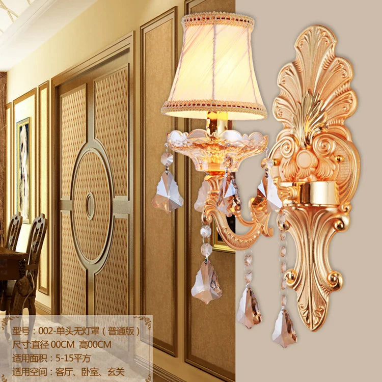 Afralia™ Gold Crystal Wall Light Indoor Lamp - Elegant Alloy Crystal Candle Design