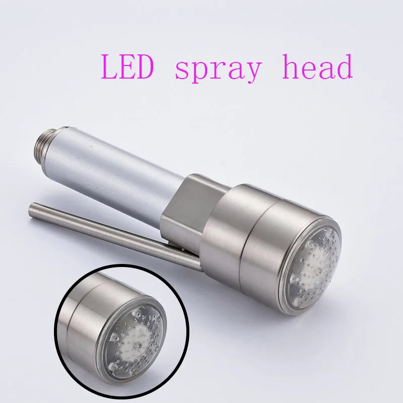 Afralia™ LED Kitchen Faucet Spray Head - Color Changing Pull Out Nozzle Plugin