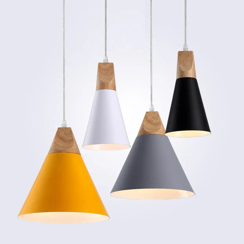 Afralia™ Modern Wood Pendant Lights LED Hanglamp For Bar Restaurant Home Decoration