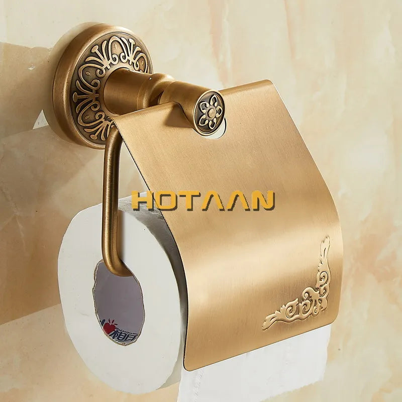 Afralia™ Antique Brass Toilet Paper Holder Classic Bathroom Accessories