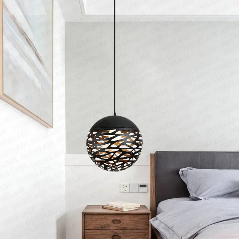 Afralia™ Round Ball Chandelier: Vintage Nordic Loft Pendant Light for Home Decor