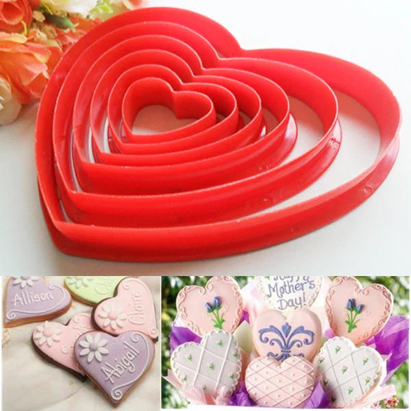 Afralia™ Heart Shaped Cake Cutter Set for Baking & Decorating