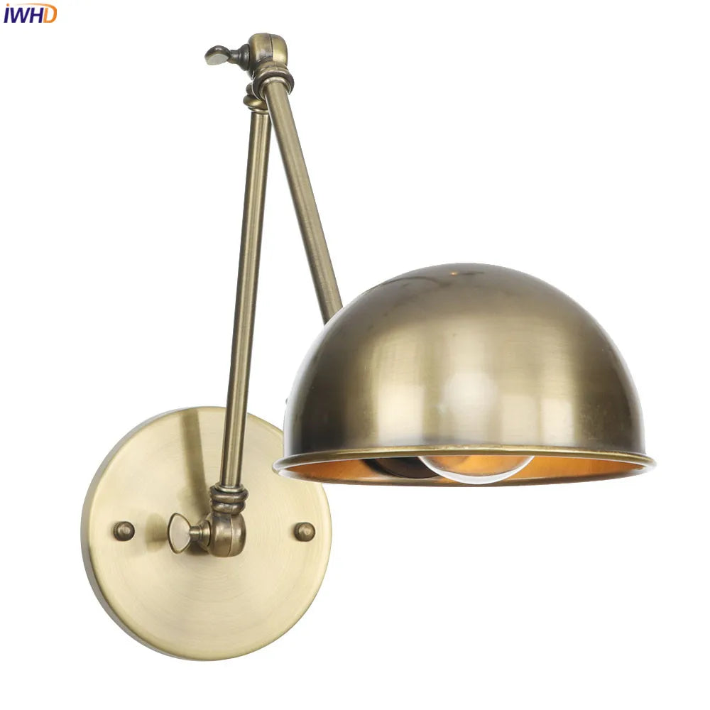 Afralia™ Retro Industrial Swing Arm Wall Lamp LED Light Fixture for Bathroom and Bedroom