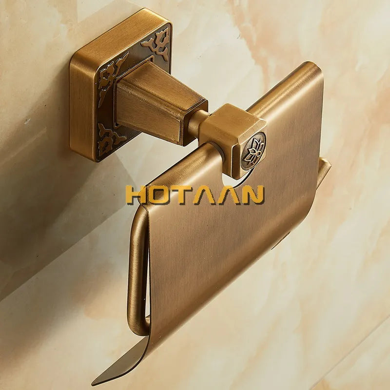 Afralia™ Antiqued Brass Toilet Paper Holder - Classic Bathroom Accessory