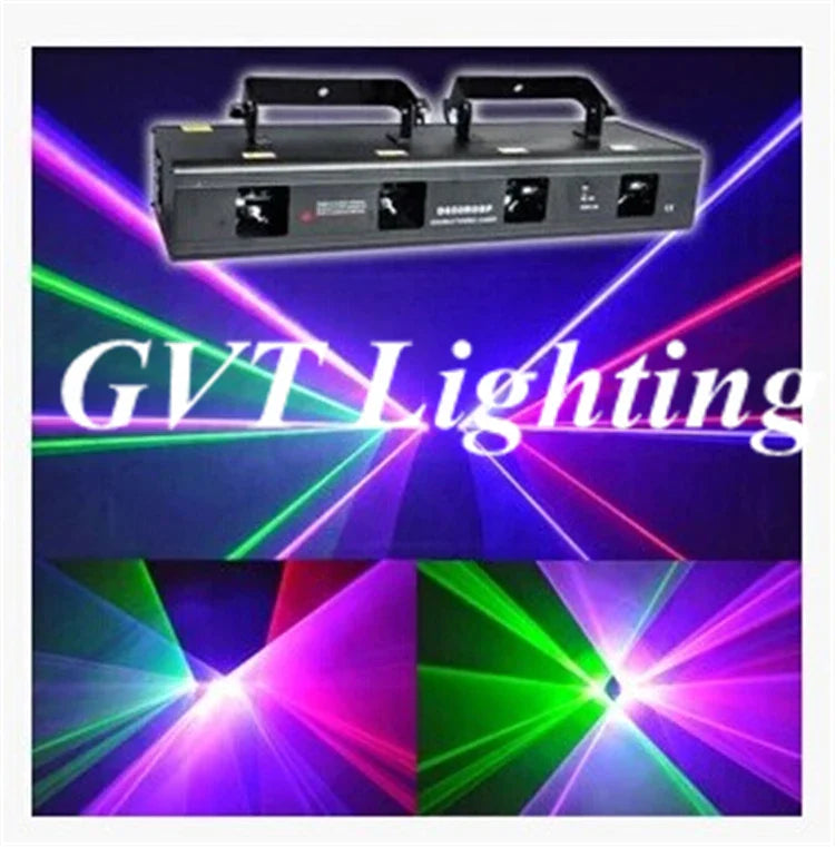 Afralia™ 4 Lens RGBY DMX Laser Projector for Stage Party Lighting