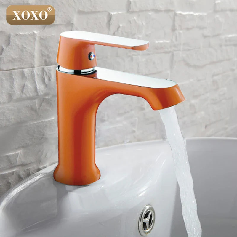 Afralia™ Multi-color Basin Faucet Cold Hot Water Taps - Green Orange White