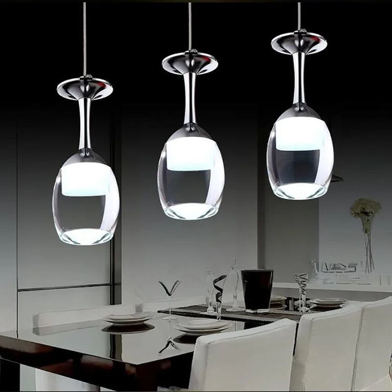 Afralia™ Modern Acrylic Wine Glass Pendant Light for Dining and Bar Area