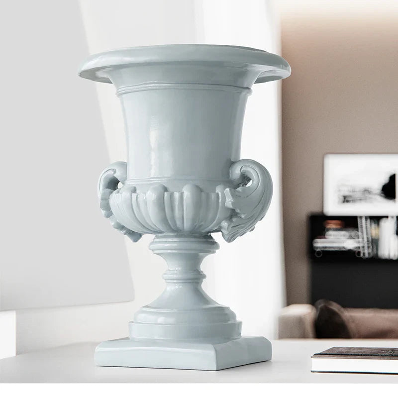 Afralia™ Resin Roman Column Flower Pot Vase for Home Garden Office Decor