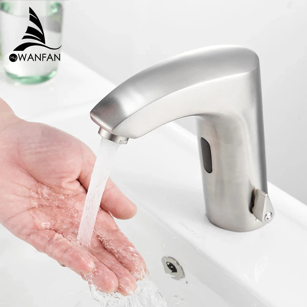 Afralia™ Touchless Sensor Mixer Faucet for Kitchen Sink, Hot Cold Water Taps