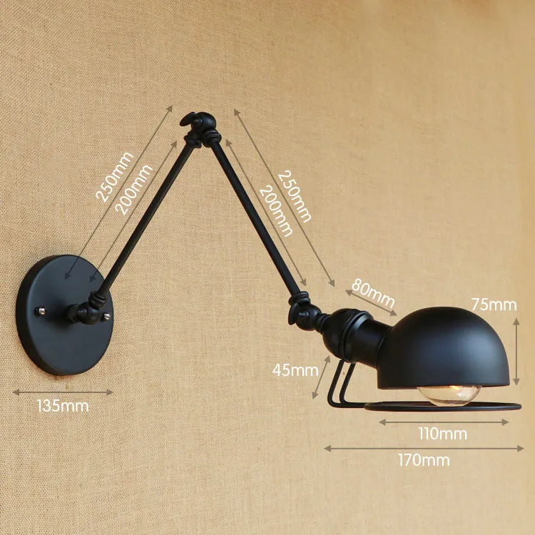 Afralia™ Industrial Vintage Wall Sconce Swing Arm Light Fixture