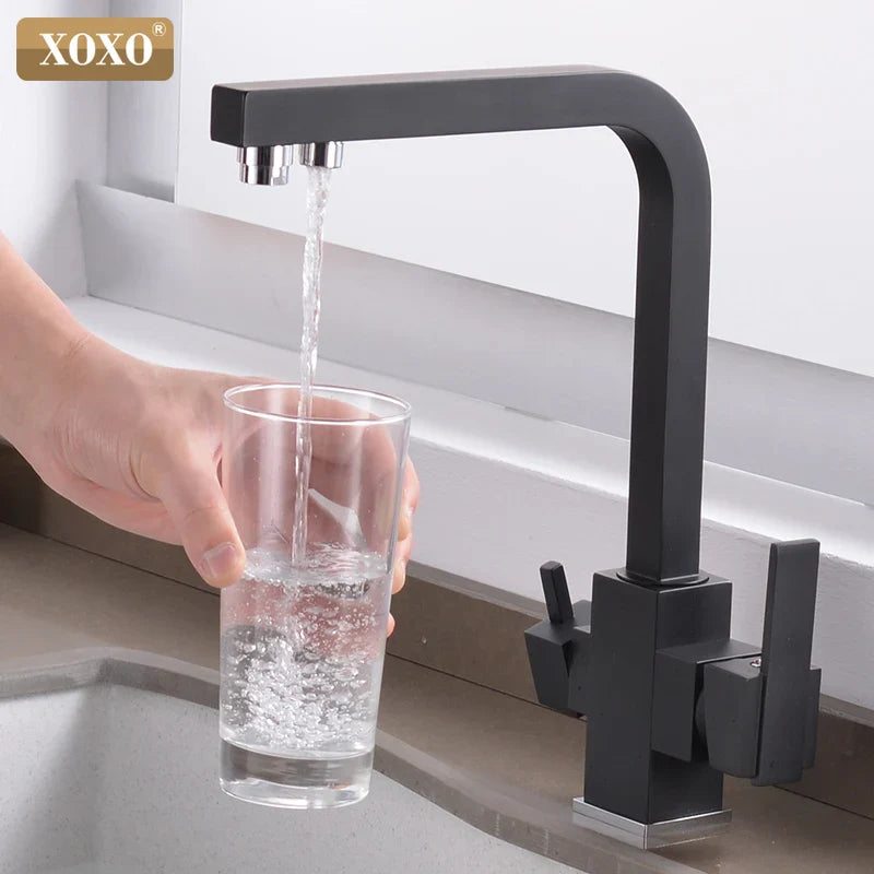 Afralia™ Chrome Filter Kitchen Faucet Drinking Water Cold Hot Single Hole Mixer Tap