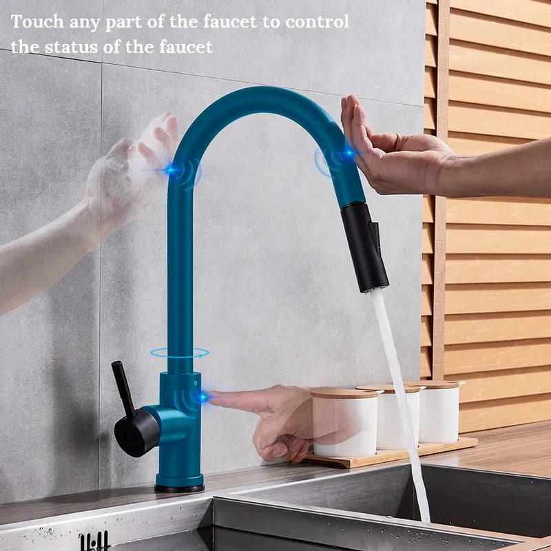 Afralia™ Touch Control Kitchen Faucet - Matte Black Smart Sensor Mixer