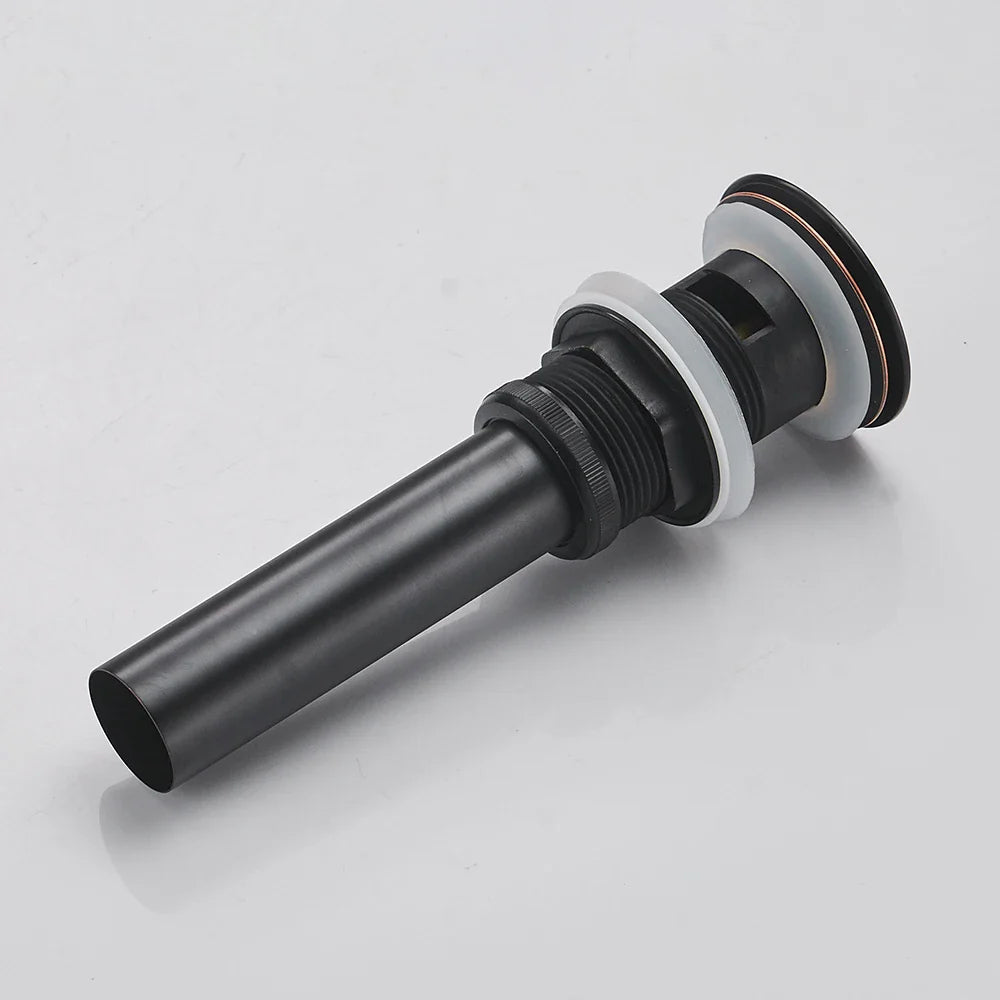 Afralia™ Brass Black Vessel Sink Pop Up Drain Stopper With Overflow – HJ-0618H