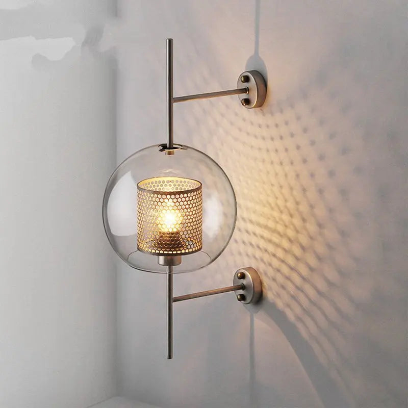 Afralia™ Glass Industrial Wall Lights for Living Room Bedroom Dining Room