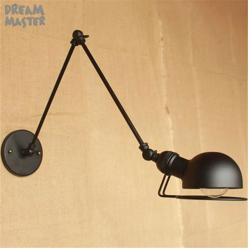 Afralia™ Iron Swing Arm Wall Sconce Light Fixture Set for Home Bar Retro Lighting