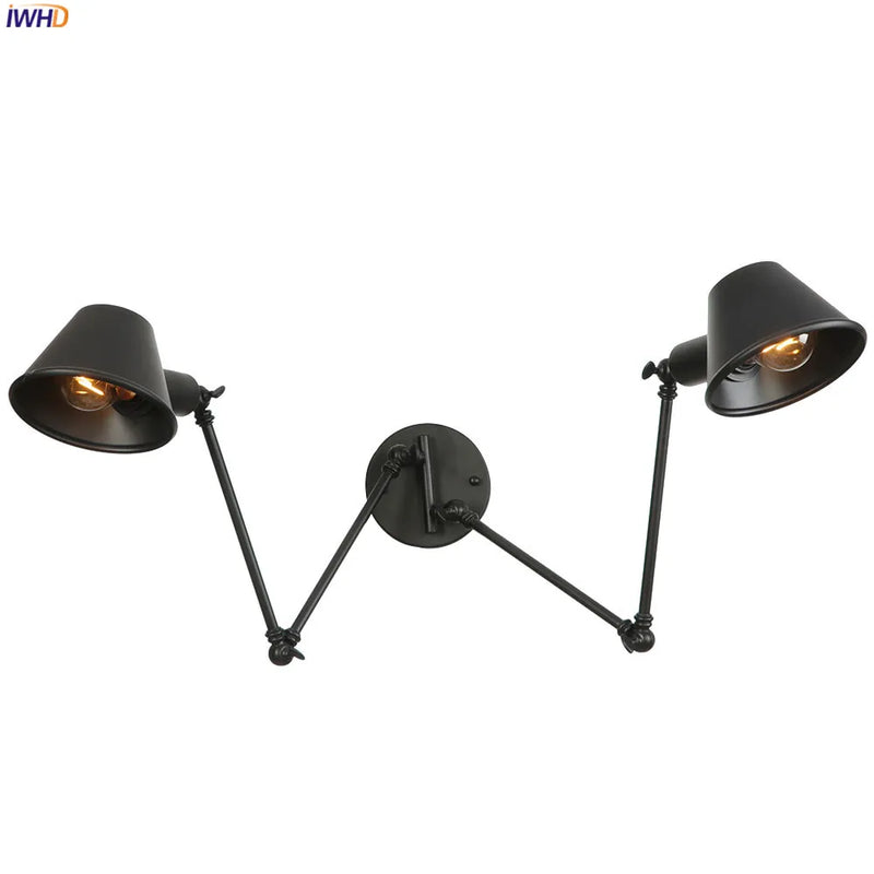 Afralia™ Vintage Swing Arm Wall Lamp Retro Loft Lighting for Bedroom and Bathroom