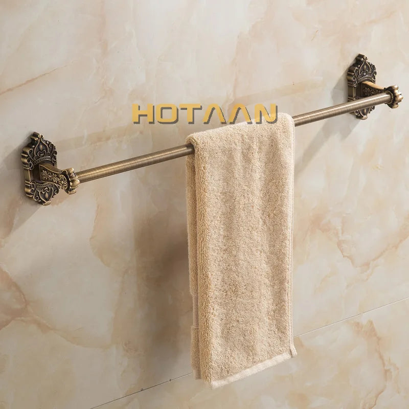 Afralia™ Antique Brass Towel Bar - Wall Mounted Bathroom Accessories