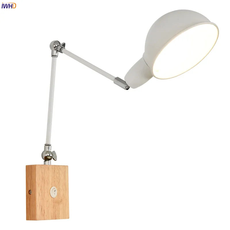 Afralia™ Swing Arm White LED Wall Lamp for Modern Home Lighting Sconce