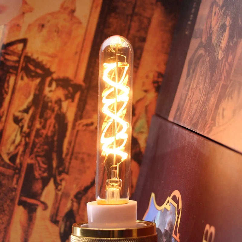 Afralia™ Vintage Amber Glass Bulb, Dimmable 3W LED Tube Light, E12 E14 2200K Filament