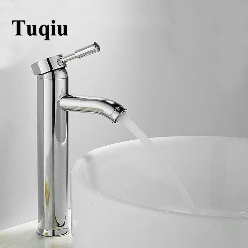 Afralia™ Black Single Handle Luxury Bathroom Faucet Switch Mixer Taps for Wash Basin