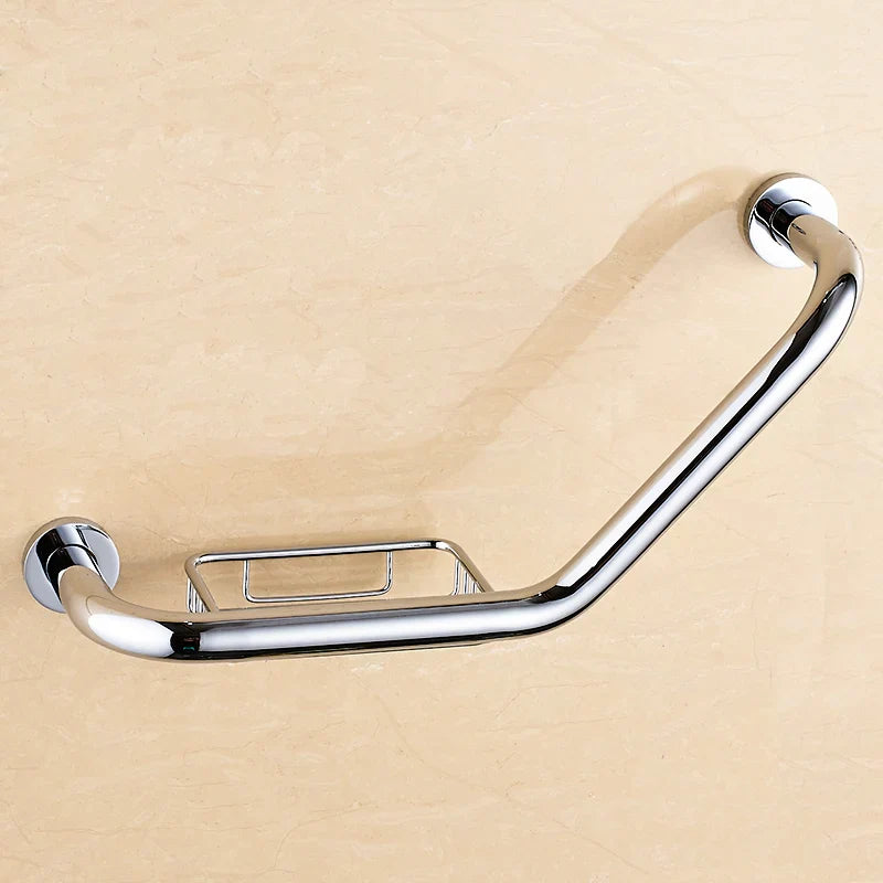 Afralia™ Chrome Golden Rose-gold Bathroom Handle Safety Grab Bar
