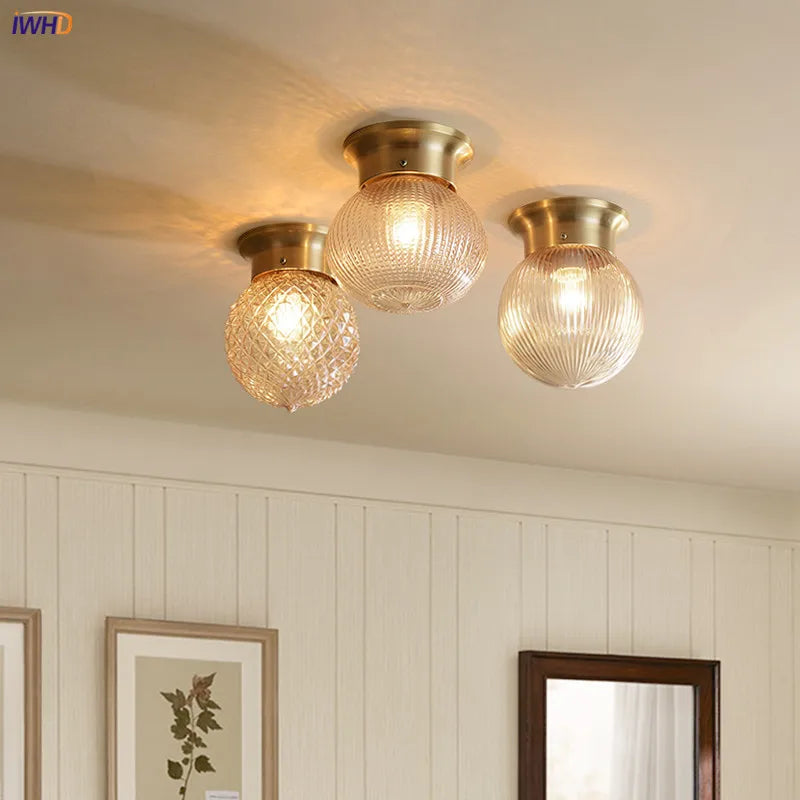 Afralia™ LED Copper Ceiling Light Modern Kitchen Hallway Luminaria Balcony Porch Lighting